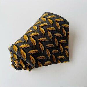 J. Garcia Men's 100% Silk Necktie Made in USA Leaf Pattern Formal Jerry Garcia